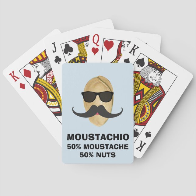 Roliga pistaschmustaschpryl kortlek (Baksidan)