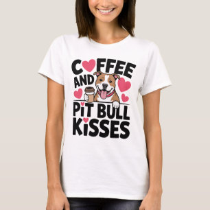 Roliga Pitbull Puss Kaffeberoende Pittie Hundmamma T Shirt