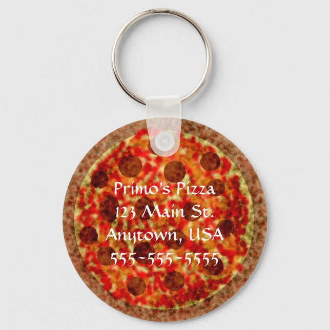 Roliga Pizza Pizzeria Anpassade Kampanjnyckelringa Nyckelring (Framsida)