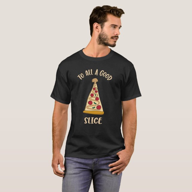 Roliga Pizzaälskare julgran T-shirt (Hel framsida)
