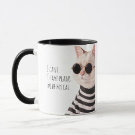 Roliga planer med min katt Söta teckningar typogra Mugg
