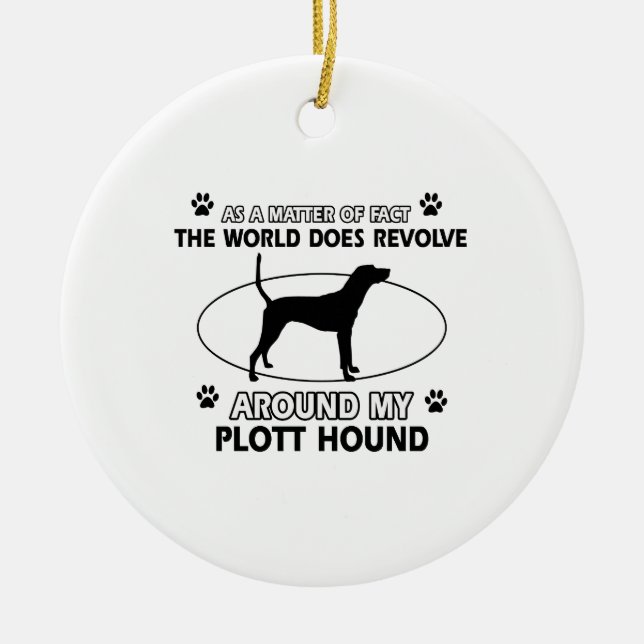 Roliga PLOTT-HUNDdesigner Julgransprydnad Keramik (Framsidan)