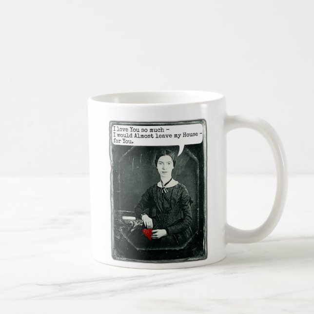 Roliga PoetEmily Dickinson valentin dag Kaffemugg (Höger)