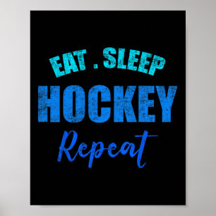 Roliga Pojkar Hockeyspelare Äta Sova Hockey Upprep Poster