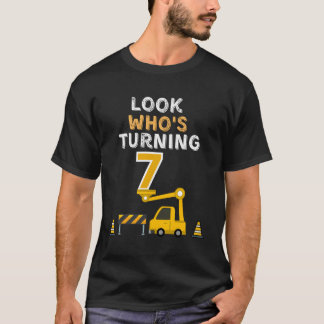 Roliga Pojkar Sjunde Års Födelsedag 7:e Konstrukti T Shirt