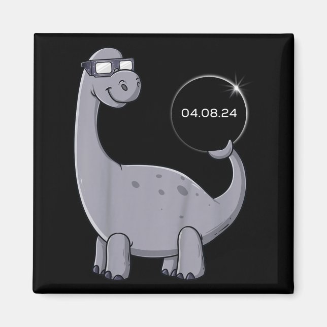 Roliga Pojkar Solförmörkelse Dino 04 08 Magnet (Framsidan)