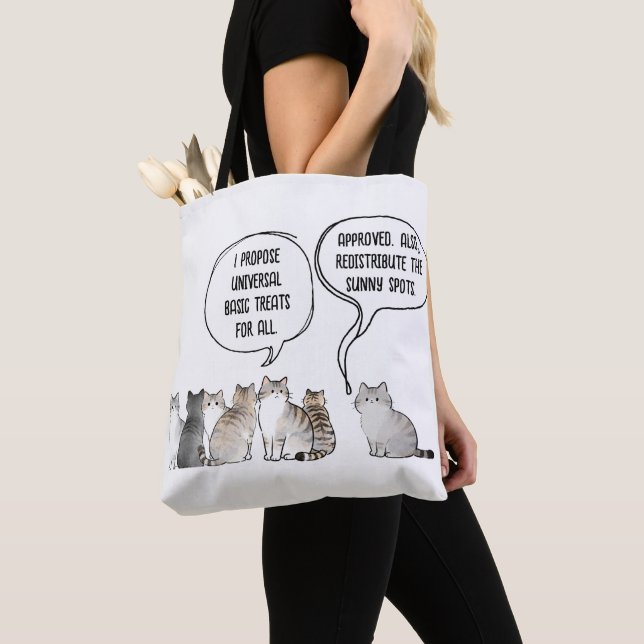Roliga politiska katter Humorpresent Tygkasse (Närbild)