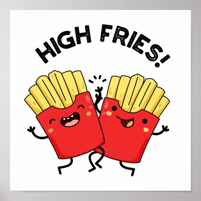 Roliga pommes frites vits för kompisar poster (Framsidan)