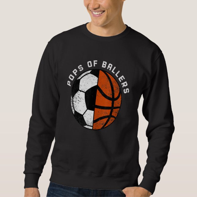 Roliga Pops För Killar Rolig Fotboll Basket Pops Lång Ärmad Tröja (Framsida)