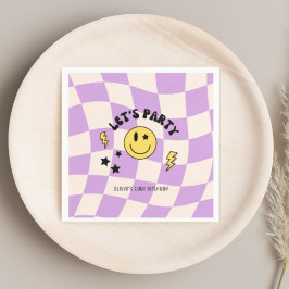 Roliga Preppy Lila Y2K Retro Födelsedagsservetter Pappersservett
