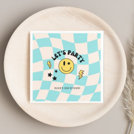 Roliga Preppy Pastellblå Y2K Retro Födelsedagsserv Pappersservett