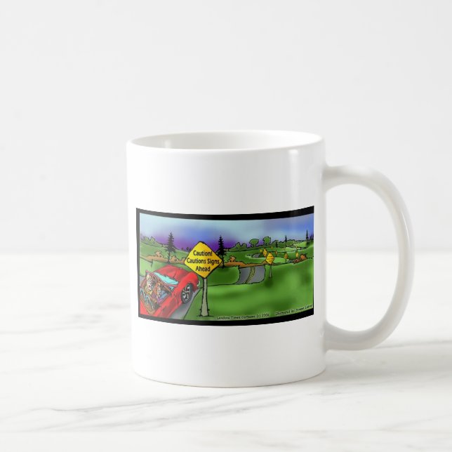 Roliga presenter för varningsskyltar T-shirts & sa Kaffemugg (Höger)