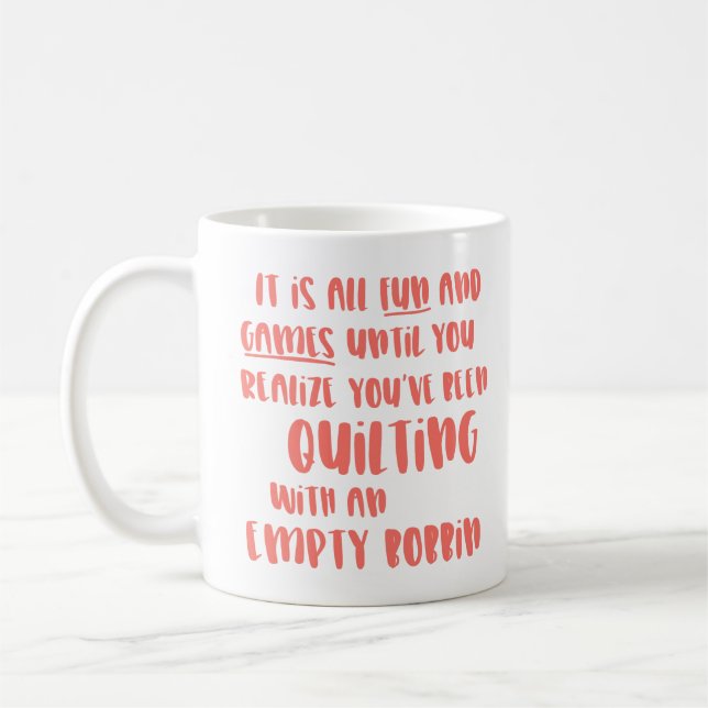Roliga problem med quiltning citat för quilters kaffemugg (Vänster)