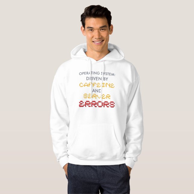 Roliga programmerares kaffe och serverfel hoodie (Hel framsida)