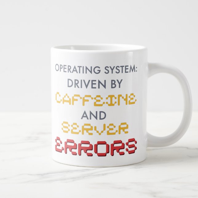 Roliga programmerares kaffe och serverfel jumbo mugg (Höger)