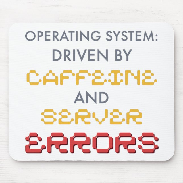 Roliga programmerares kaffe och serverfel musmatta (Framsidan)