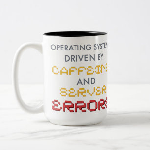 Roliga programmerares kaffe och serverfel Två-Tonad mugg