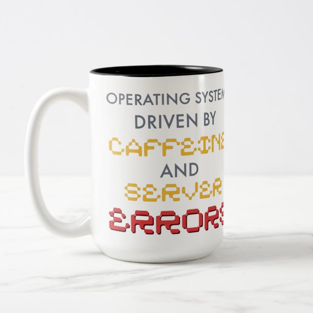 Roliga programmerares kaffe och serverfel Två-Tonad mugg (Vänster)