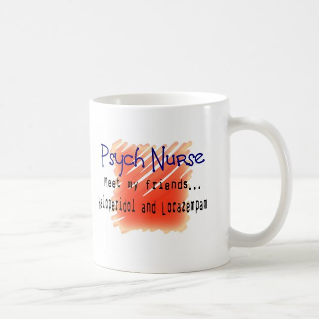 Roliga Psych sjuksköterskaT-tröja och gåvor Kaffemugg (Höger)
