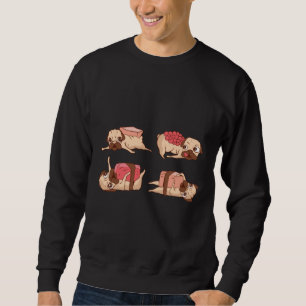 Roliga Pug Matdesign Lång Ärmad Tröja