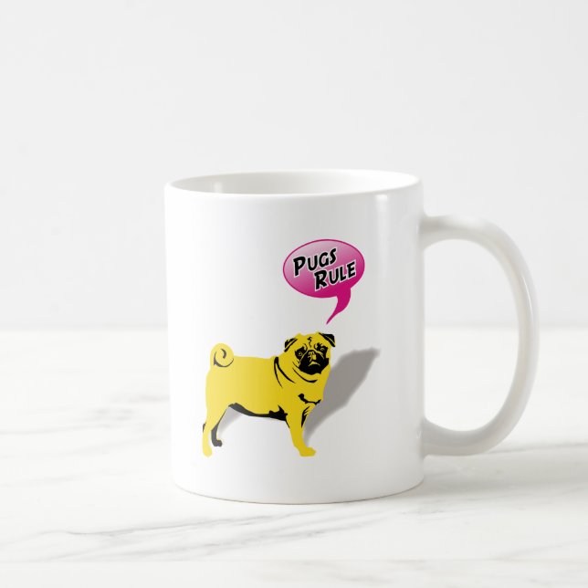 Roliga Pugs Regerar Gåvor Kaffemugg (Höger)