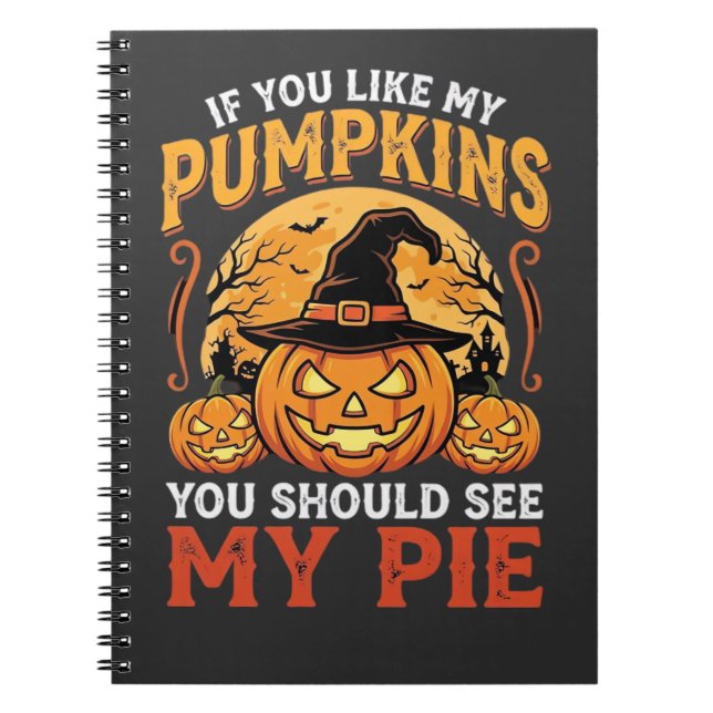 Roliga Pumpa Halloween Paj Design_1 Anteckningsbok (Framsidan)