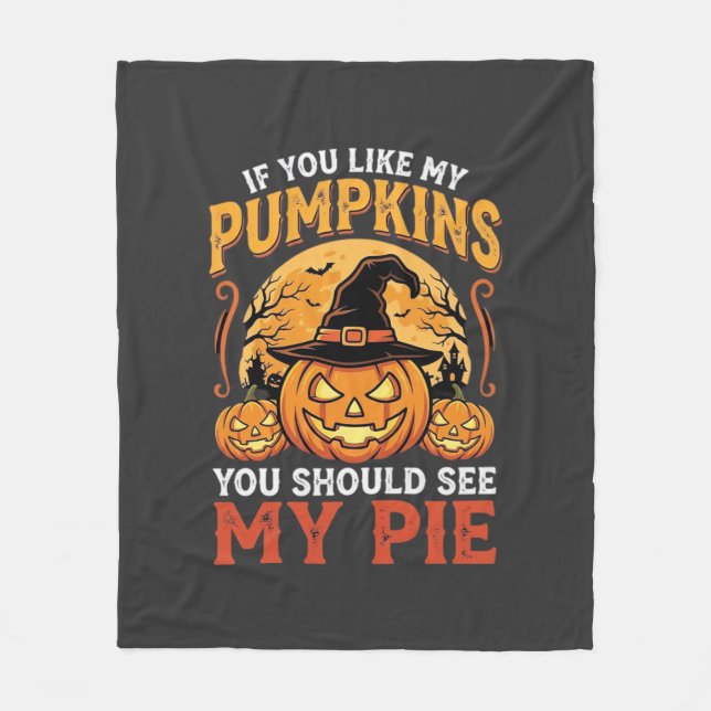 Roliga Pumpa Halloween Paj Design_1 Fleecefilt (Framsidan)