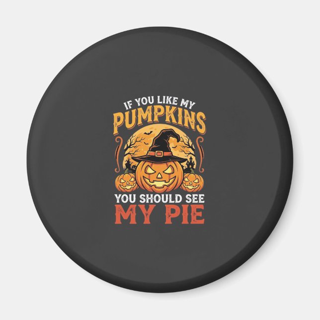 Roliga Pumpa Halloween Paj Design_1 Magnet (Framsidan)