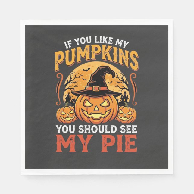 Roliga Pumpa Halloween Paj Design_1 Pappersservett (Framsidan)