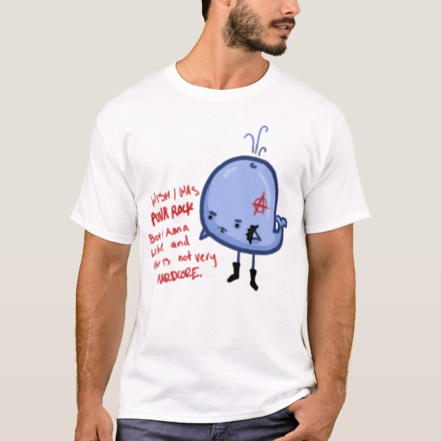Roliga Punk vit man för stenWannabeval tshirt Tee (Framsida)
