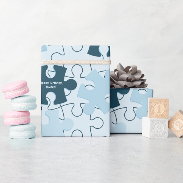 Roliga Pusselbitar Anpassad Glad Födelsedag Presentpapper (Baby Shower)