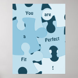 Roliga Pusselbitar Anpassad Motiverande Text Poster