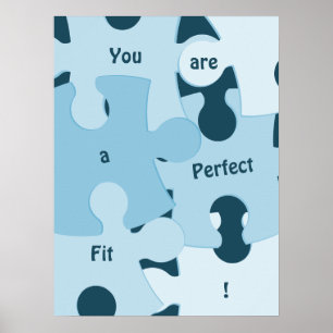Roliga Pusselbitar Anpassad Motiverande Text Poster