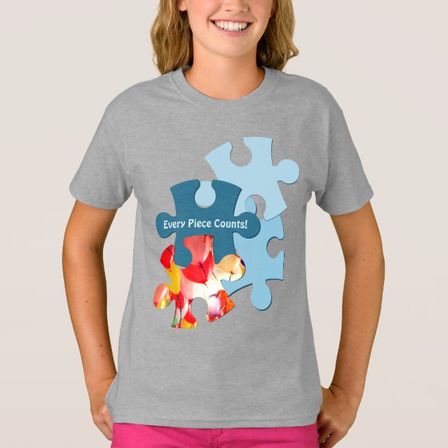 Roliga pusselbitar Bild Varje bit räknas! T Shirt (Framsida)