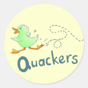 Roliga quackers görar grön den tokiga runt klistermärke
