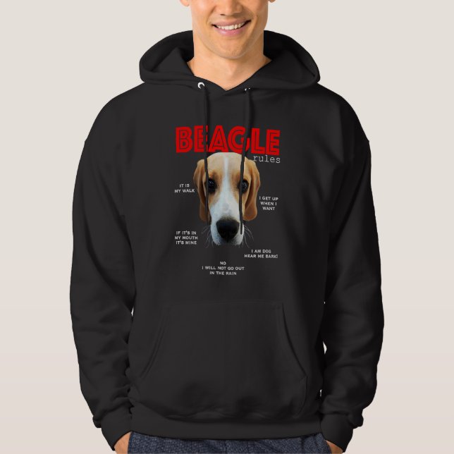 Roliga regler för beageln hoodie (Framsida)