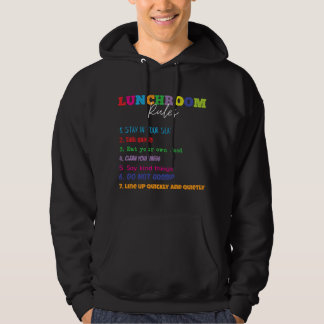 Roliga regler för lunchrummet Skolcafeteria och lu Hoodie
