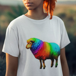 Roliga regnbågssheep t shirt