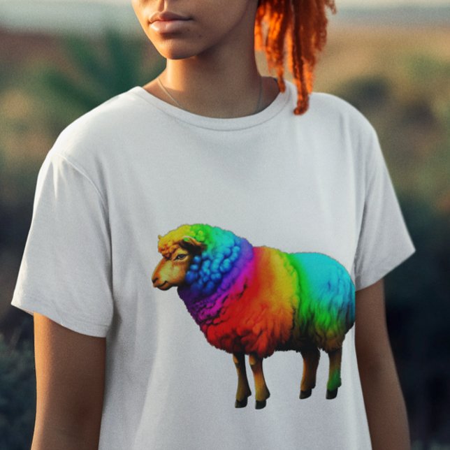 Roliga regnbågssheep t shirt (Skapare uppladdad)