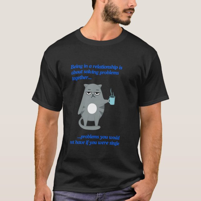 Roliga relationsproblem Grinig elak kattdesign T Shirt (Framsida)