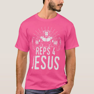 Roliga reps för Jesus Gym- viktlyftning rolig T Shirt