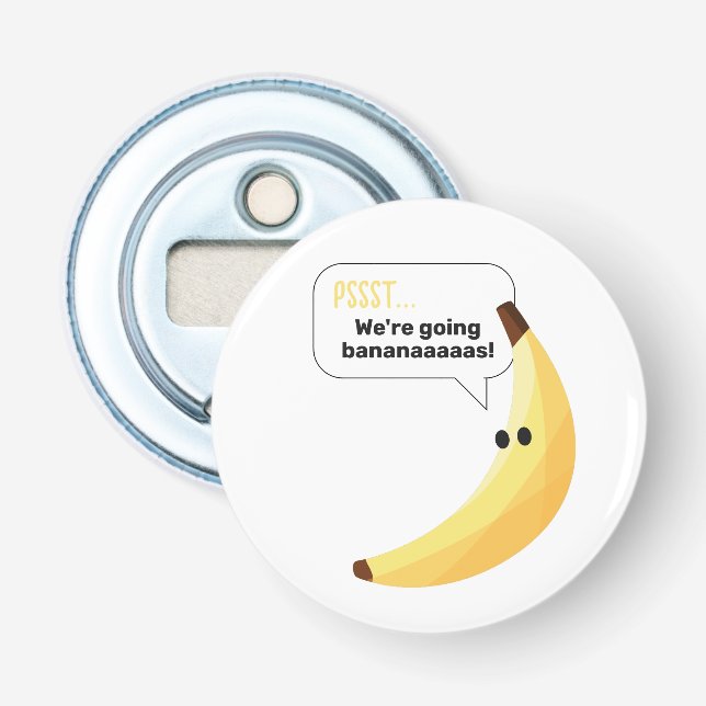 Roliga Retro-Banan Födelsedagspresent Puns Rediger Flasköppnare (Framsidan)