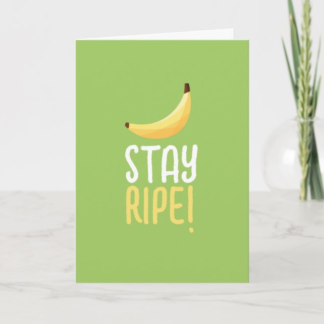 Roliga Retro-Banan Födelsedagspresent Puns Rediger Helgkort (Framsida)