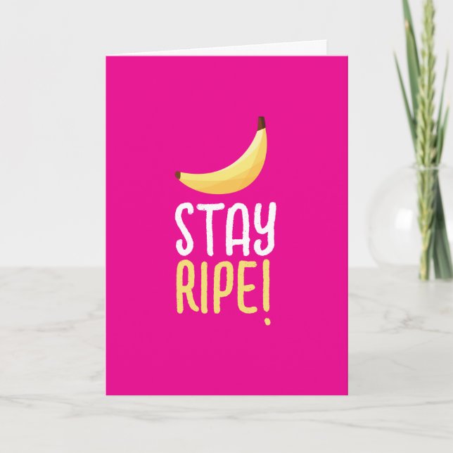 Roliga Retro-Banan Födelsedagspresent Puns Rediger Helgkort (Framsida)
