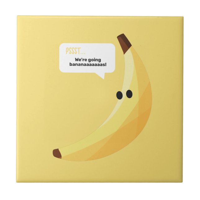 Roliga Retro-Banan Födelsedagspresent Puns Rediger Kakelplatta (Framsidan)