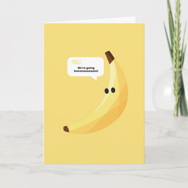 Roliga Retro-Banan Födelsedagspresent Puns Rediger Kort (Framsida)