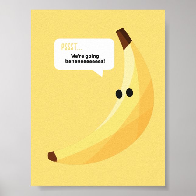 Roliga Retro-Banan Födelsedagspresent Puns Rediger Poster (Framsidan)