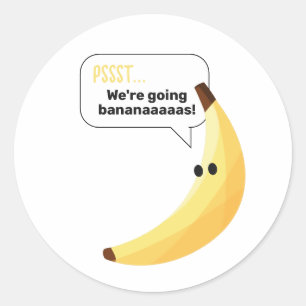 Roliga Retro-Banan Födelsedagspresent Puns Rediger Runt Klistermärke