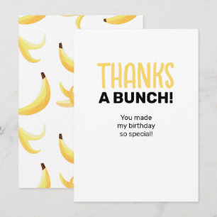 Roliga Retro-Banan Födelsedagspresent Puns Rediger Tack Kort