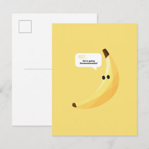 Roliga Retro-Banan Födelsedagspresent Puns Rediger Vykort